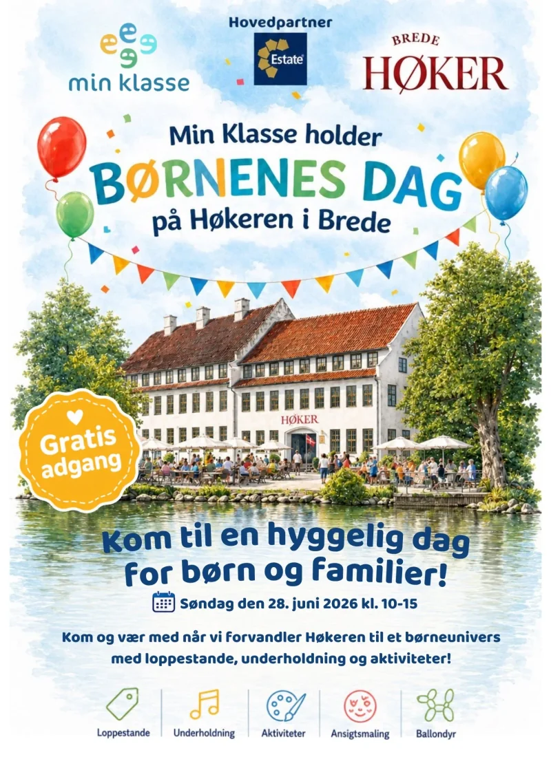Min Klasse holder Børnenes Dag på Høkeren i Brede, med farvede balloner